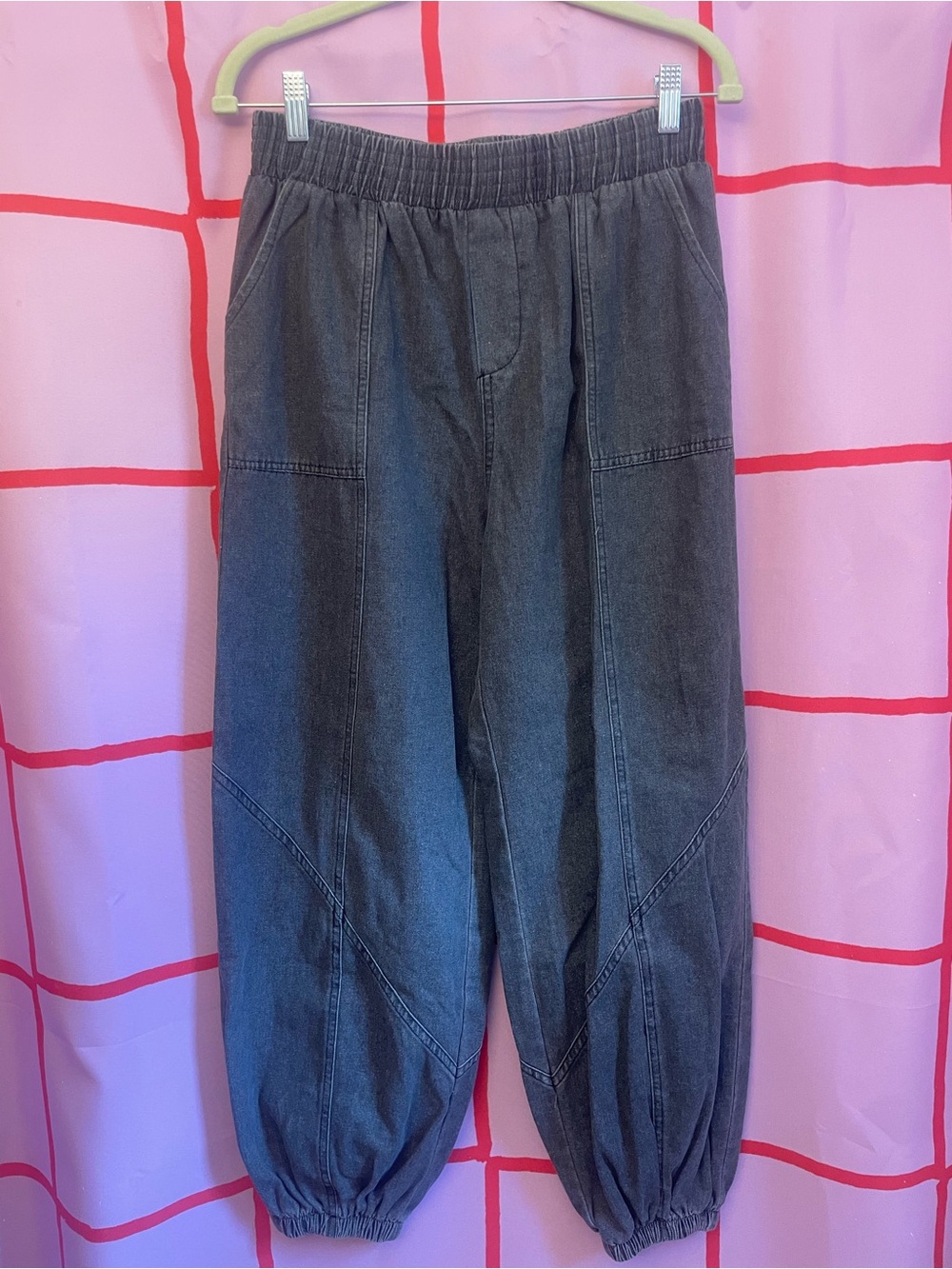 Elastic-Waist Jogger Pants - Charcoal Gray